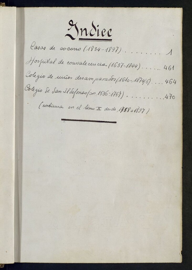 Miniatura de Inventario de Secretaria (Tomo 9bis) : Beneficencia (1536-1897)