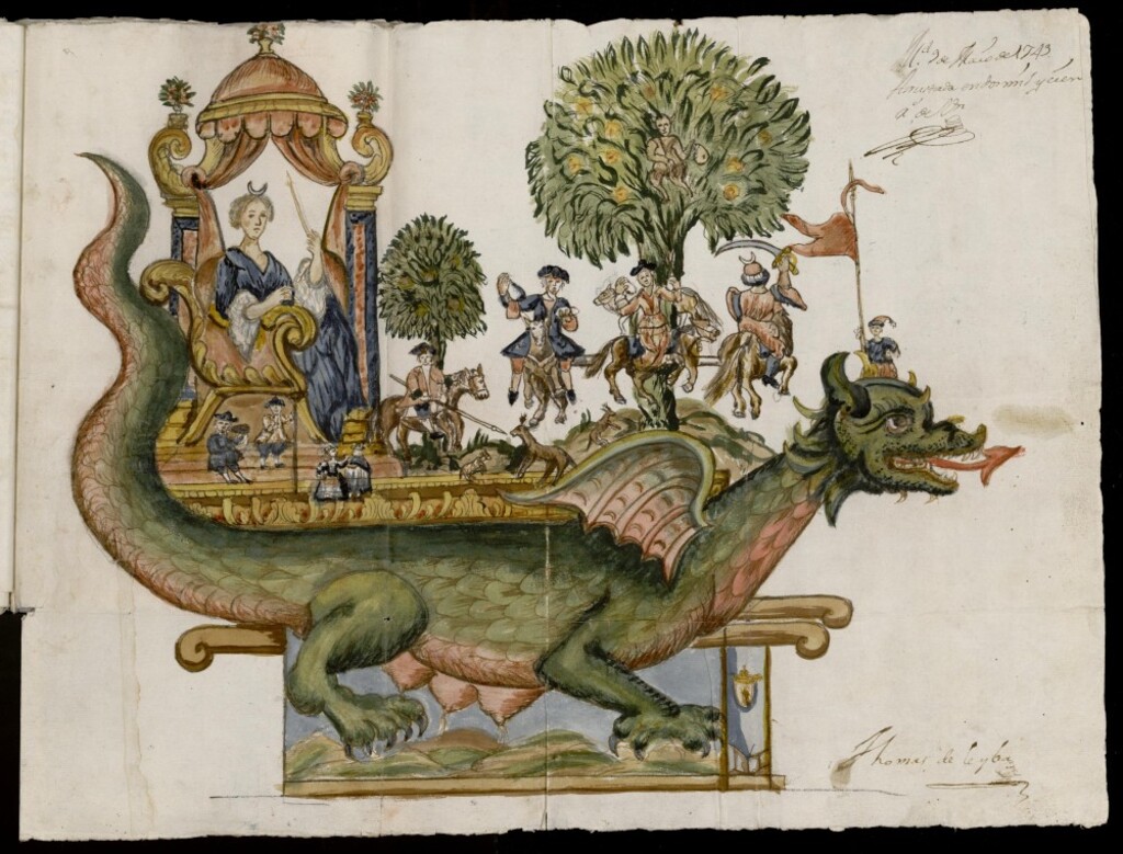 Miniatura de Tarasca para la procesión del Corpus de 1749