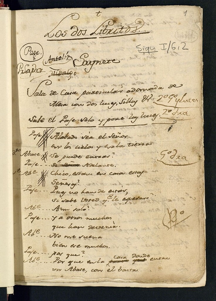 Miniatura de Los dos Libritos : Fin de fiesta para la que ha de representarse en Casa de mi señora, la Duquesa de Alba, por Navidad del año de 1777