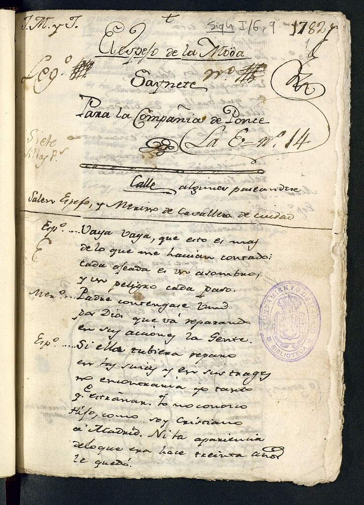 Miniatura de El espejo de la moda : Saynete para la Compañía de Ponce