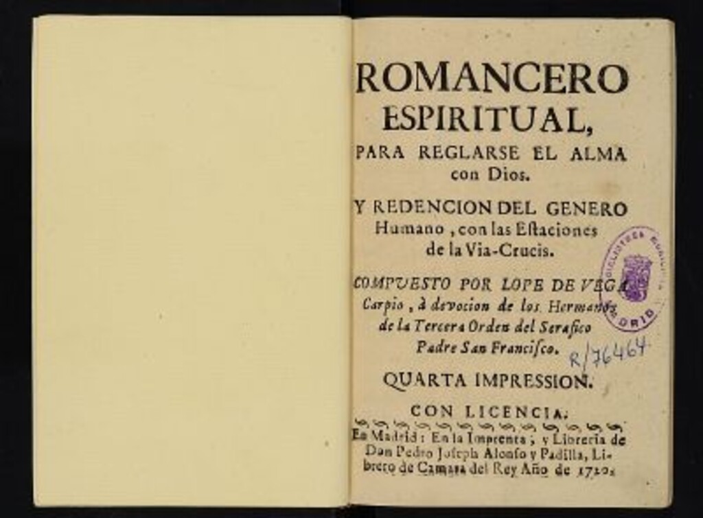 Miniatura de Romancero espiritual para reglarse el alma con Dios y redencion del genero humano : con las estaciones de la Via Crucis