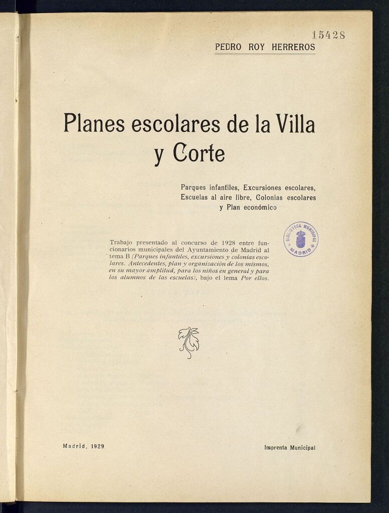 Miniatura de Planes escolares de la Villa y Corte: parques infantiles, excursiones escolares...