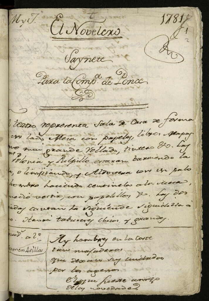 Miniatura de El novelero : Saynete para la Compañía de Ponce