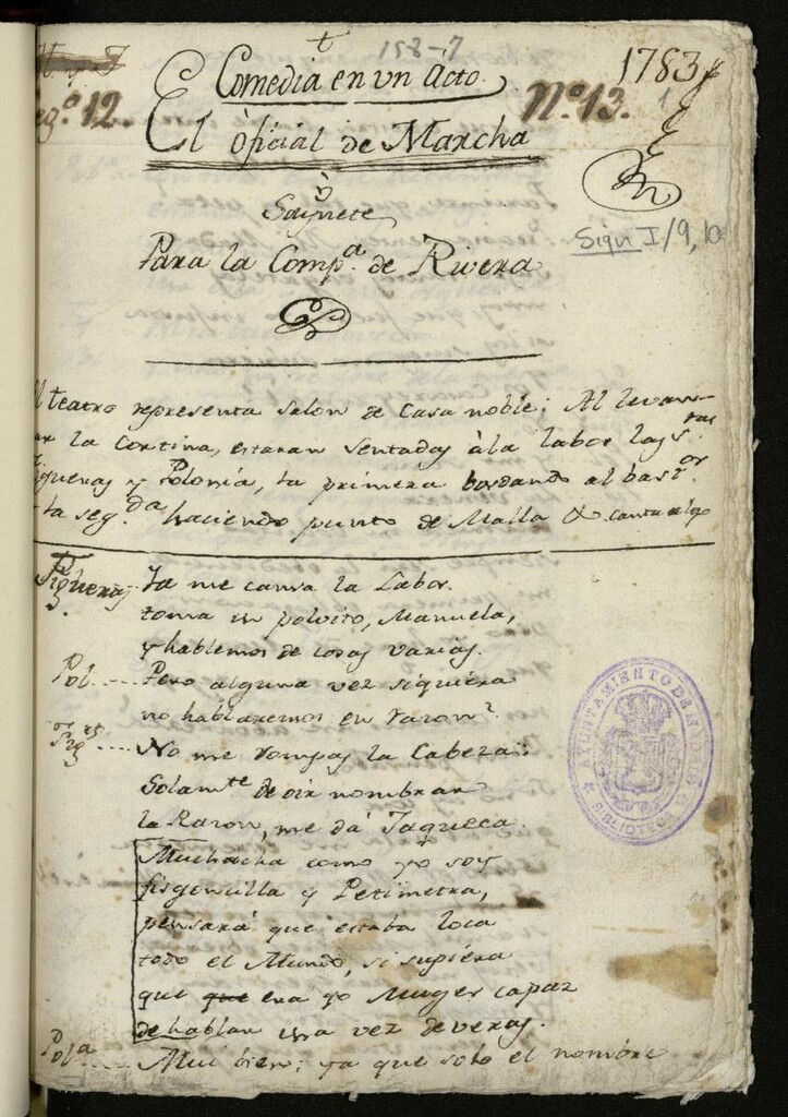 Miniatura de El oficial de marcha : Saynete para la Compañía de Rivera