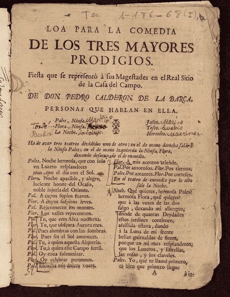 Miniatura de Loa para la comedia Los tres mayores prodigios