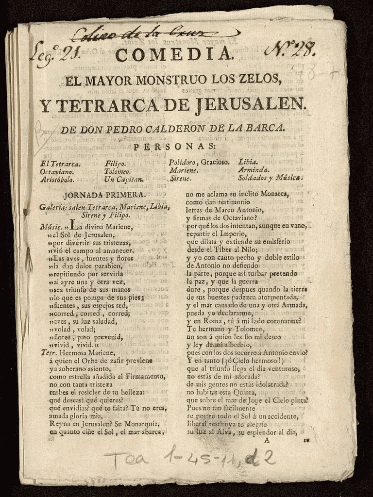 Miniatura de El mayor monstruo los celos y tetrarca de Jerusalen