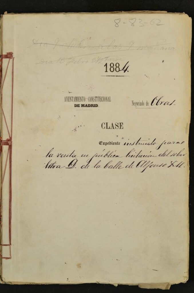 Miniatura de Expediente instruido para la venta en pública licitación del solar letra D de la Calle de Alfonso XII.