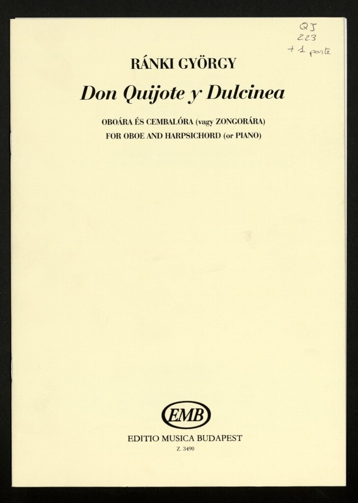 Miniatura de Don Quijote y Dulcinea : oboára és cembalóra