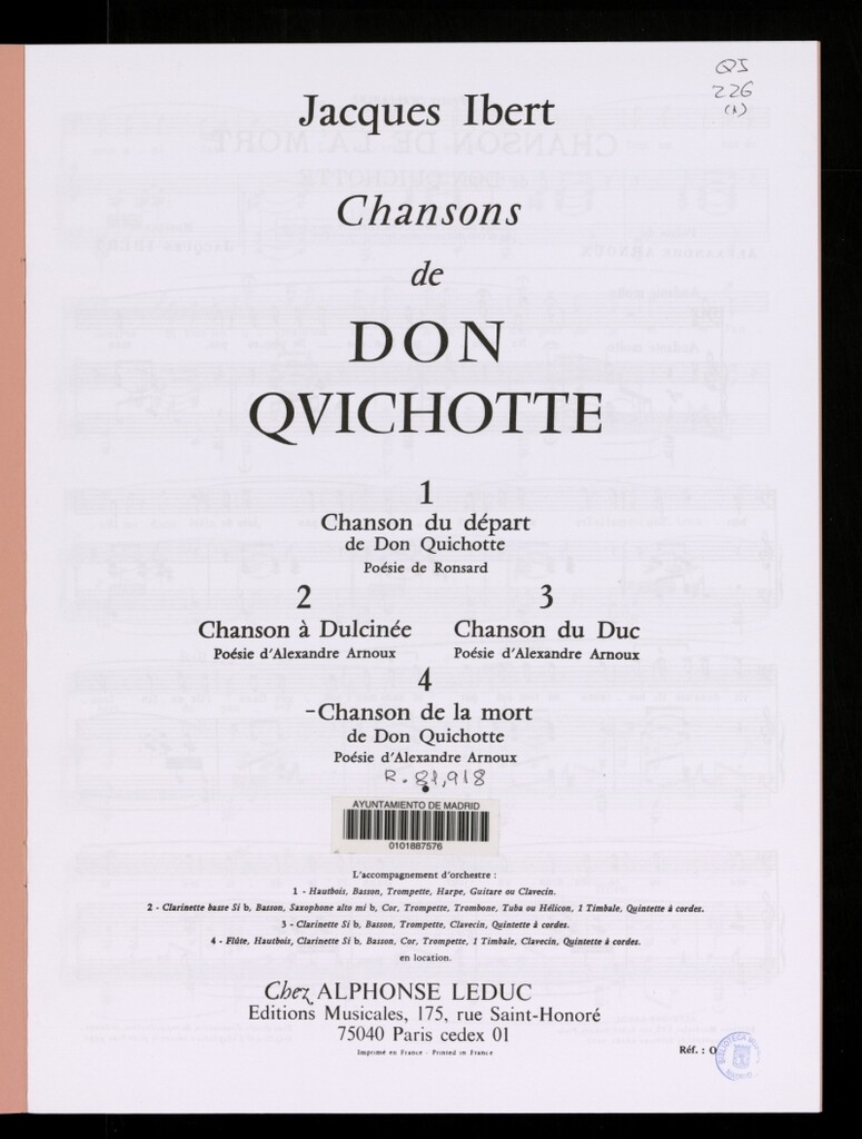 Miniatura de Chansons de Don Qvichotte. 4, Chanson de la mort de Don Quichotte