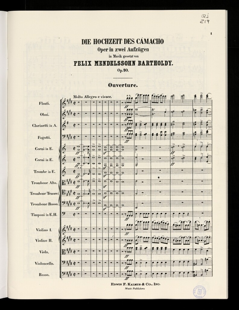 Miniatura de Die Hochzeit des Camacho : Oper in zwei Aufzügen : op. 10