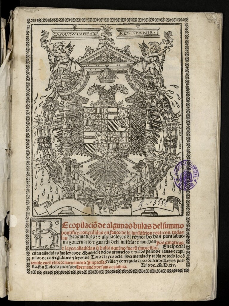 Miniatura de Recopilazio[n] de algunas bulas del summo pontifice.