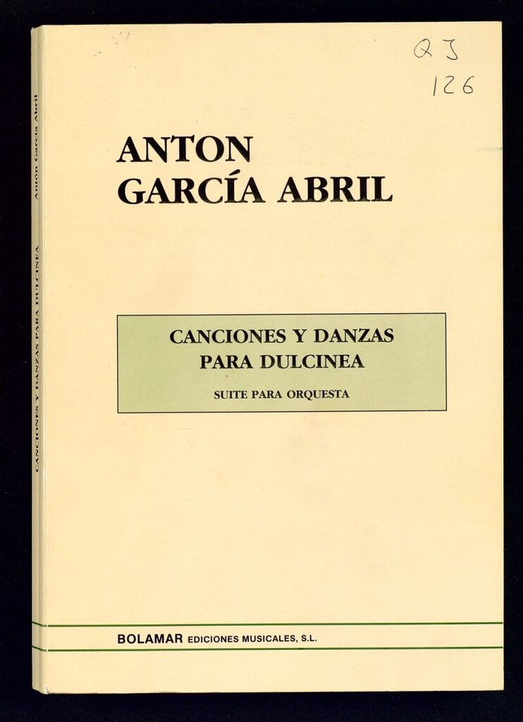 Miniatura de Canciones y danzas para Dulcinea : suite para orquesta.