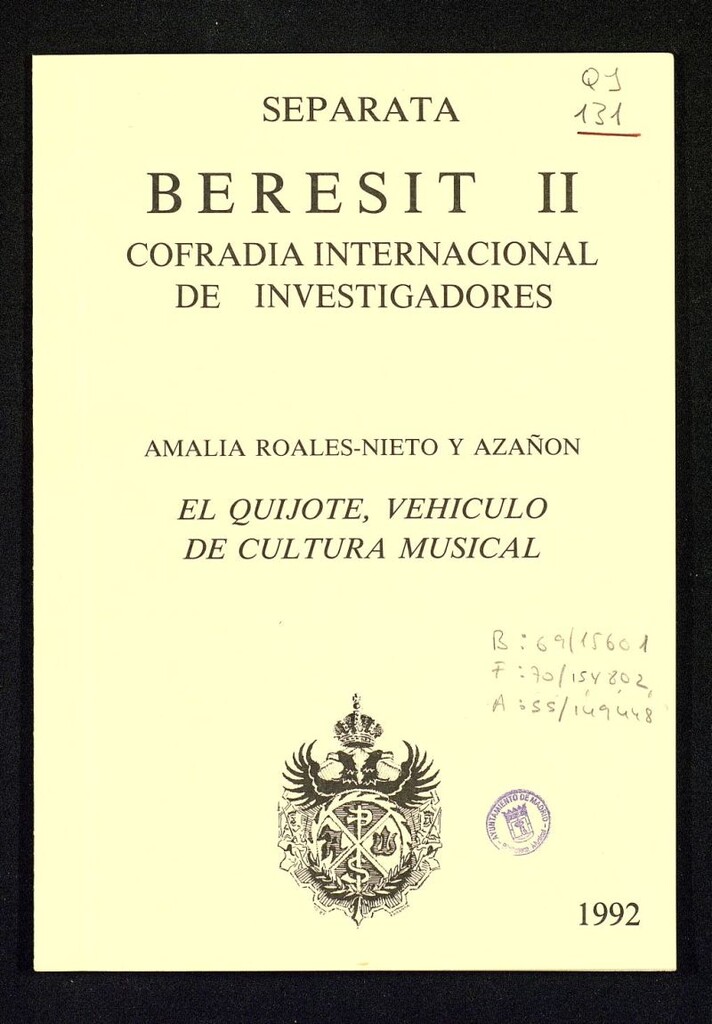 Miniatura de El Quijote, vehículo de cultura musical
