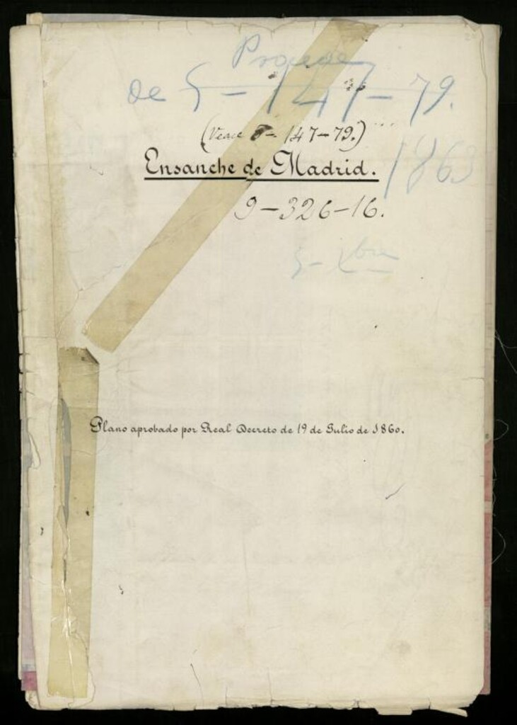 Miniatura de Plano del Ensanche de Madrid aprobado por Real Decreto de 19 de julio de 1860.