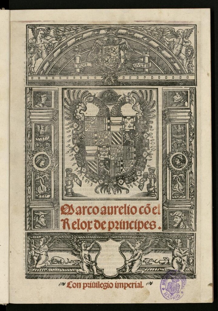 Miniatura de Marco aurelio co[n] el Relox de principes.