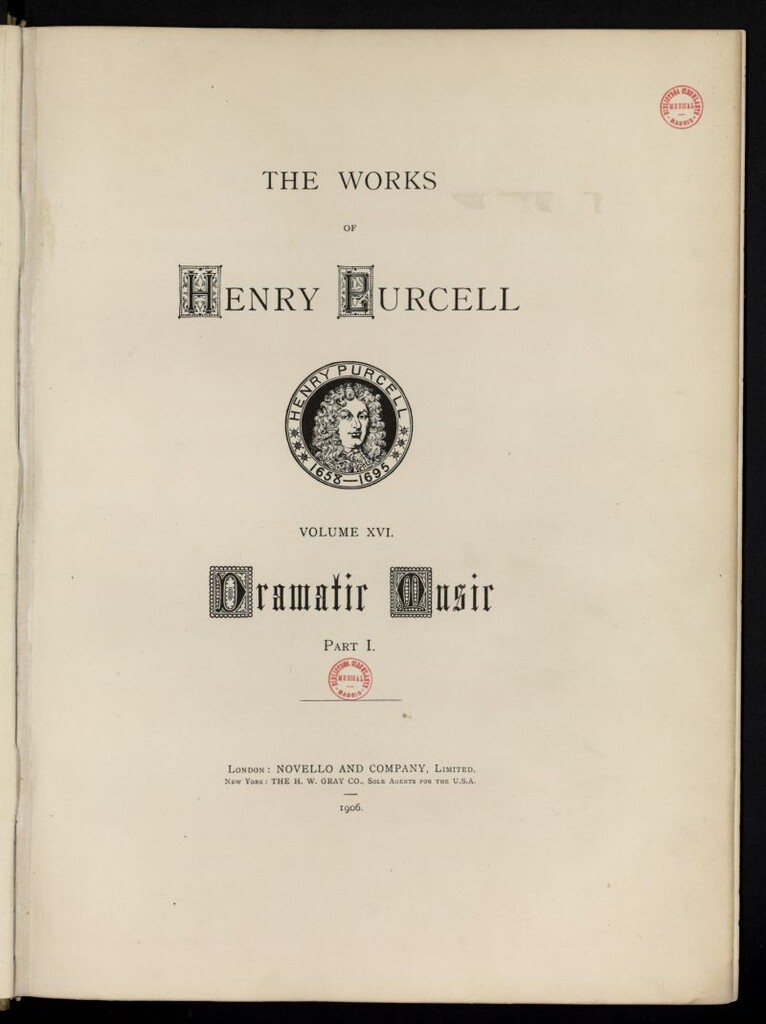 Miniatura de The works of Henry Purcell, dramatic music. Volume XVI, Part I