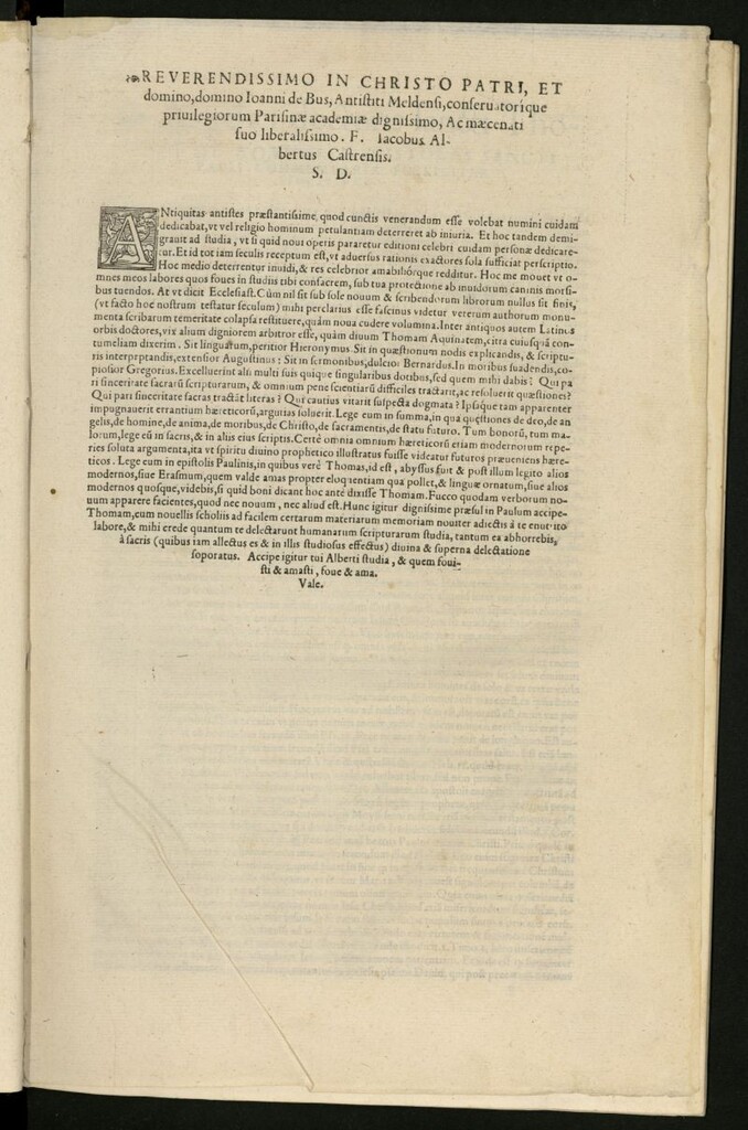 Miniatura de Diui Thomæ Aquinatis ... in omnes beati Pauli Apostoli epistolas, commentaria adnotationibus illustrata ...