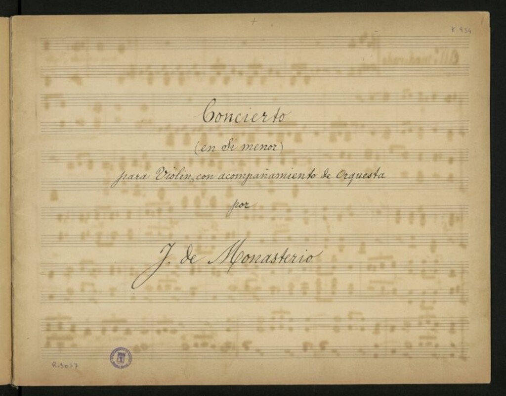 Miniatura de Concierto (en Sí menor) para Violín con acompañamiento de Orquesta