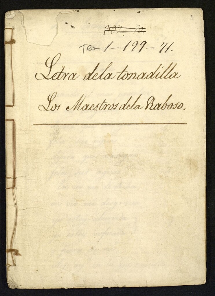 Miniatura de Los Maestros de la Raboso: letra de la tonadilla