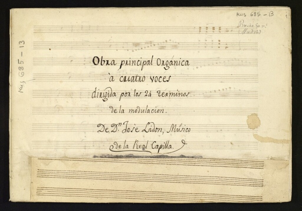 Miniatura de Obra principal orgánica a cuatro voces dirigida por los 24 términos de la modulación.