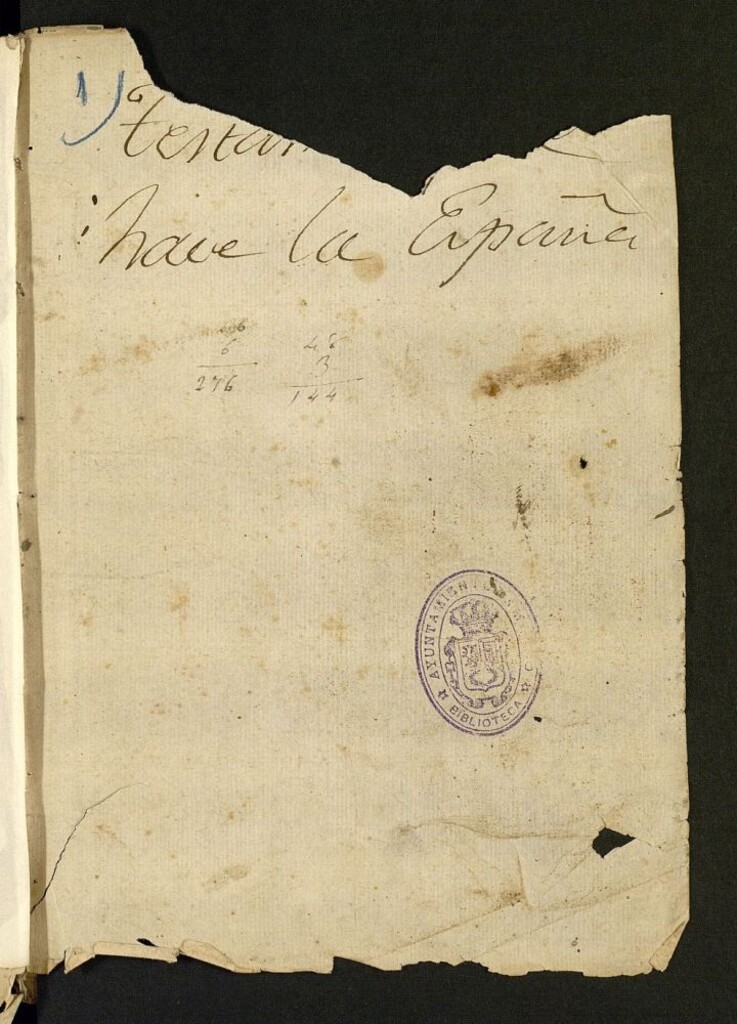 Miniatura de Testamento Crítico q[u]e hace la España vindose desauciada de remedio, y q[u]e ha de morir de la enfermedad que finta en el. "El Nombre de la eternidad..." (fol. 1) "... a la Eternidad" (fol. 17)