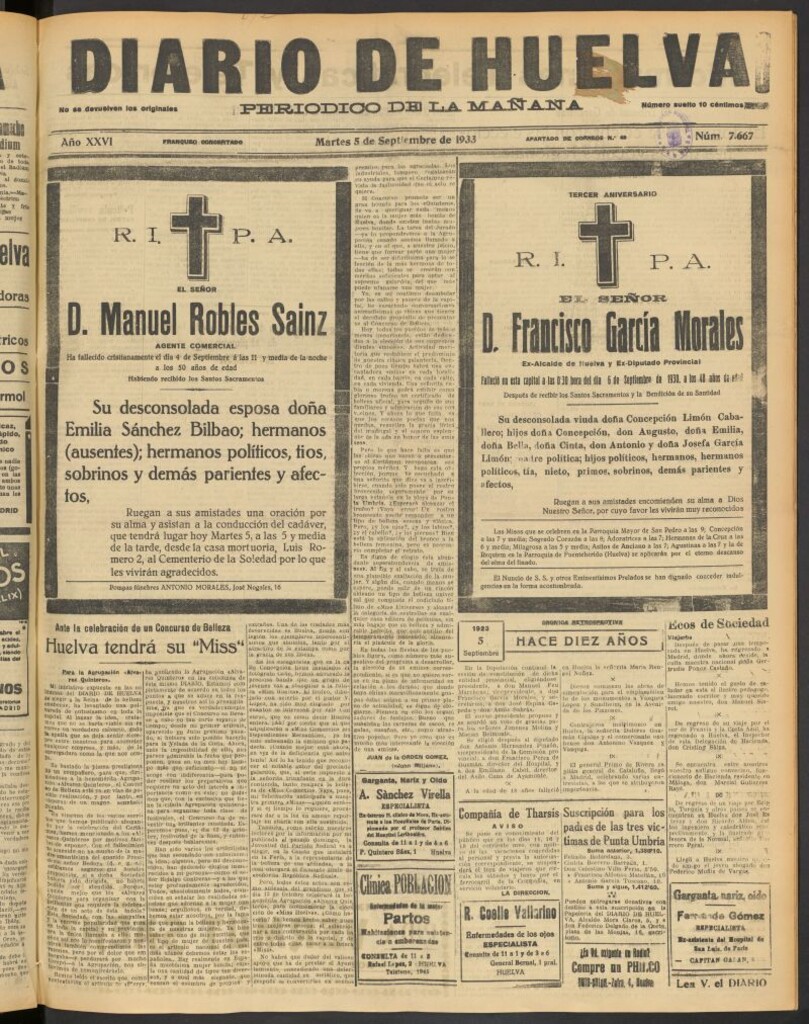 Miniatura de Diario de Huelva : periódico independiente del 5 de septiembre de 1933