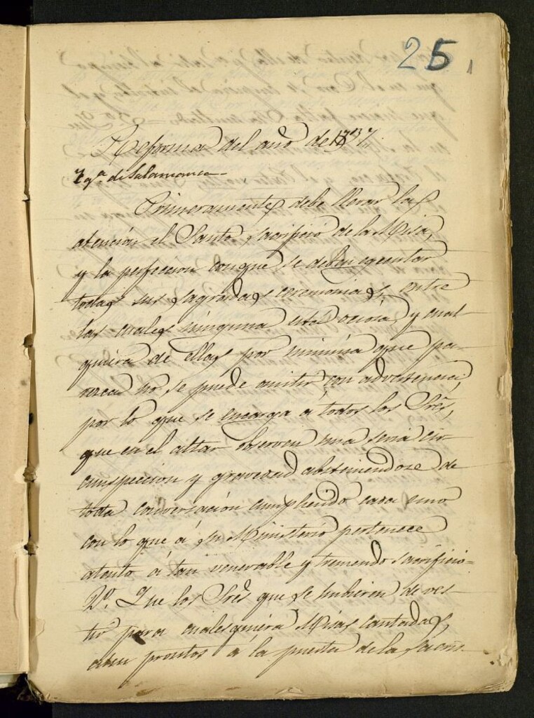 Miniatura de Reforma del año de 1737 Ig[les]ia de Salamanca