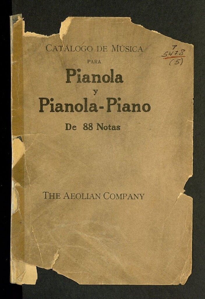 Miniatura de Catálogo de música para pianola y pianola-piano de 88 notas
