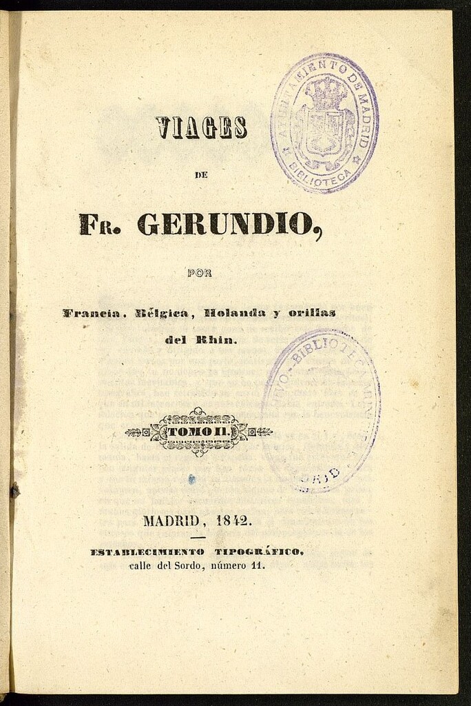 Miniatura de Viages de Fr. Gerundio por Francia, Bélgica, Holanda y orillas del Rin. Volumen 2
