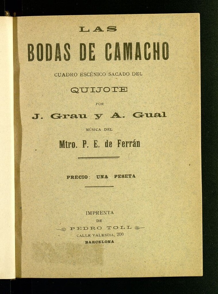 Miniatura de Las bodas de Camacho : cuadro escénico sacado del Quijote