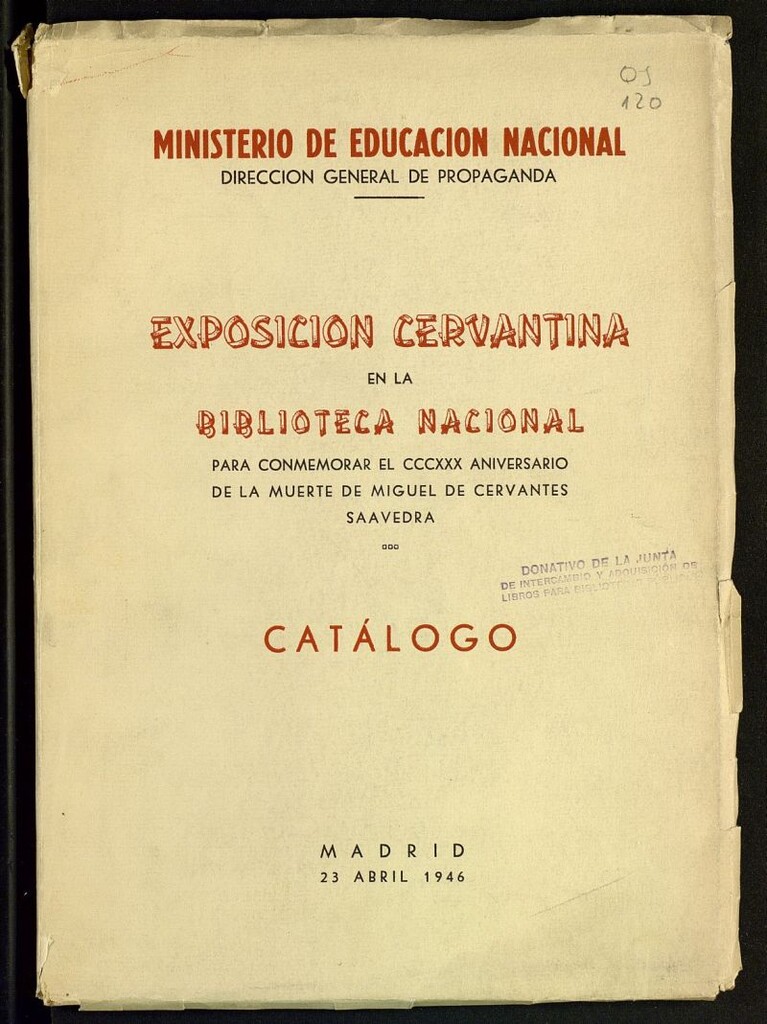 Miniatura de Exposición Cervantina en la Biblioteca Nacional