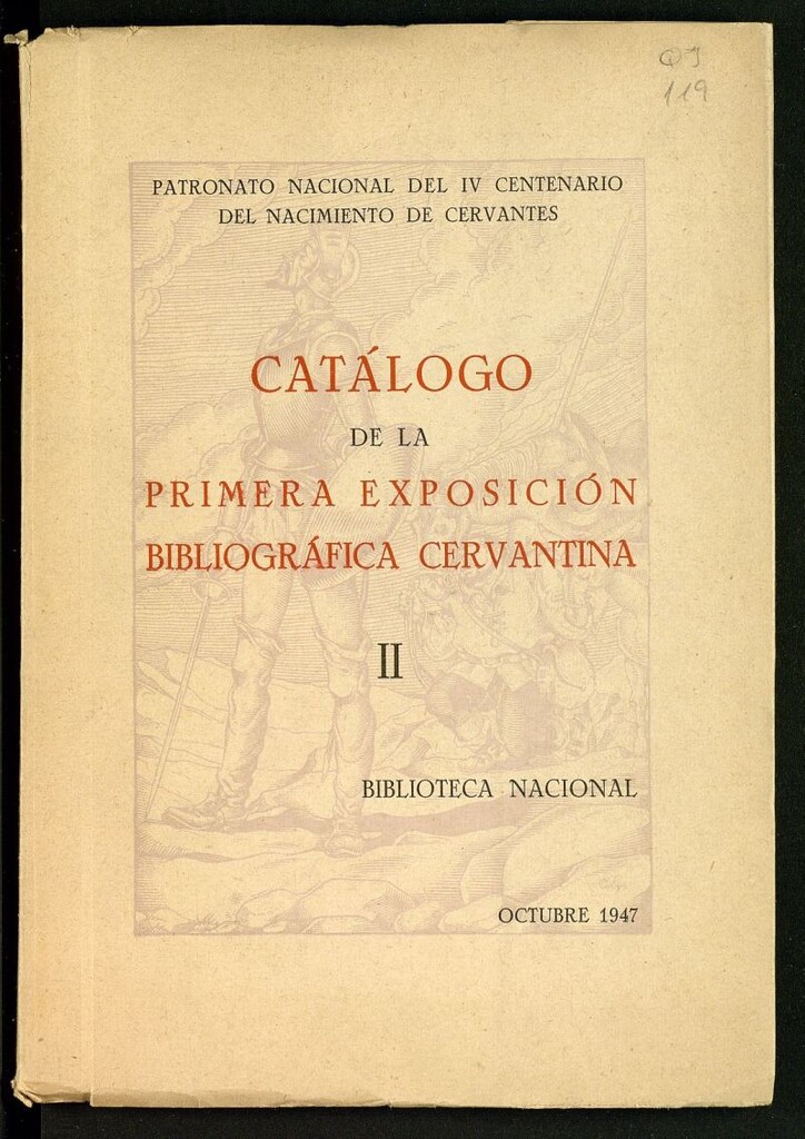 Miniatura de Catálogo de la primera exposición bibliográfica cervantina : Biblioteca Nacional