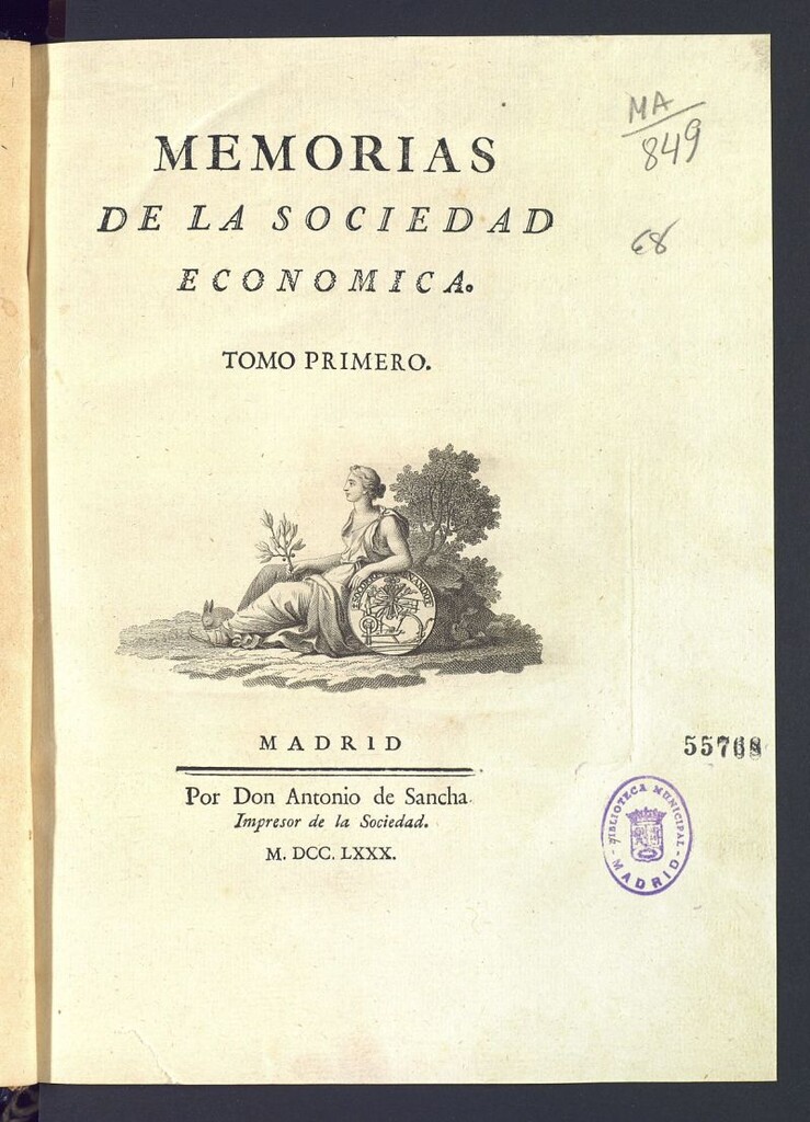 Miniatura de Memorias de la Sociedad Económica. Tomo Primero