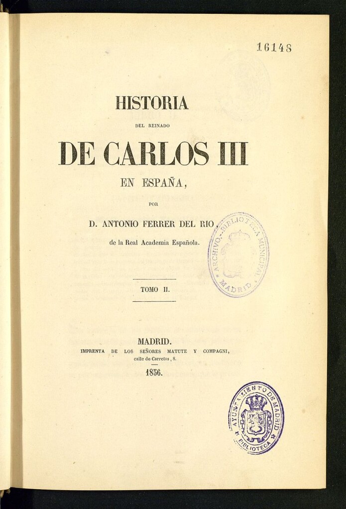 Miniatura de Historia del reinado de Carlos III en España. Tomo II