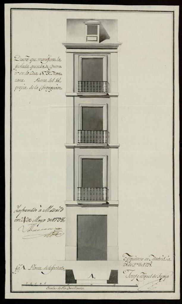 Miniatura de Licencia a Don José García Suelto, para la construcción de una casa en la Puerta del Sol nº 5 antiguo, manzana 380