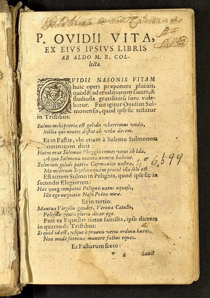 Miniatura de Metamorphoseon Libri XV : In singulas quasque Fabulas Argumenta