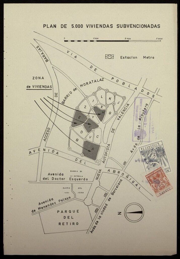 Miniatura de Construcción de bloque de viviendas en el barrio de Moratalaz, sector F, casa nº 430 (calle del Camino de los Vinateros)