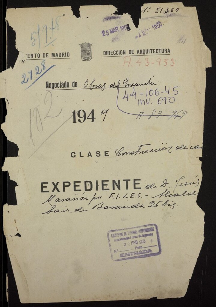 Miniatura de Construcción de cine y casas de alquiler en la calle Alcalde Sainz de Baranda nº 26 bis, propiedad de Files S.A.