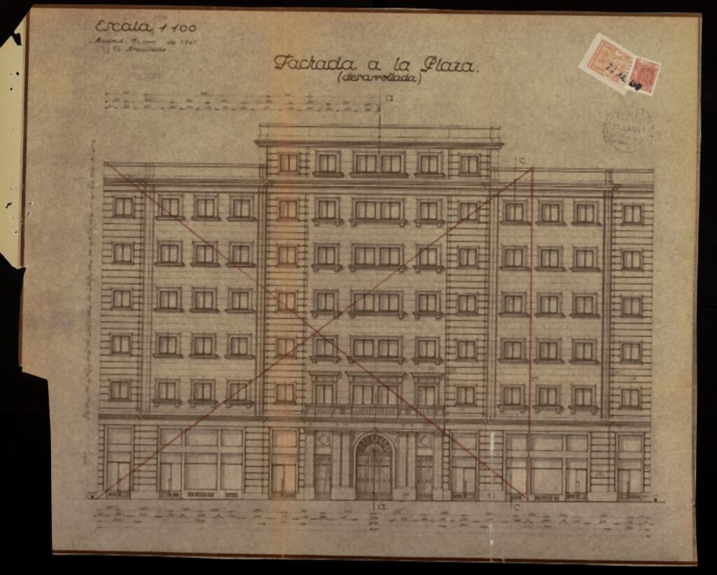 Miniatura de Licencia concedida a Don Emilio Gutiérrez Gamero para la construcción de un edificio en la Plaza Julio Ruiz de Alda, 8 esquina López de Hoyos