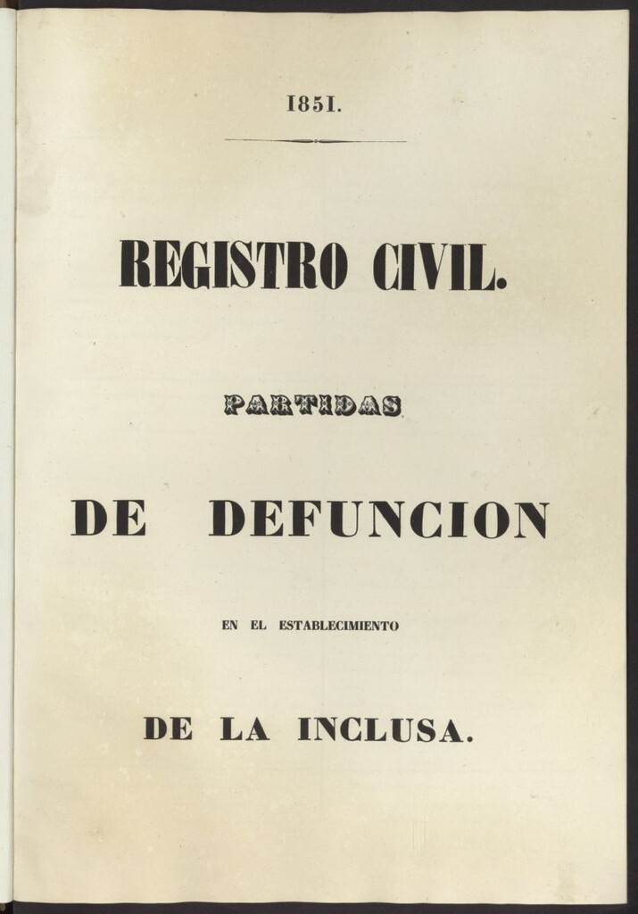 Miniatura de Registro de defunciones en el establecimiento de la Inclusa: año 1851