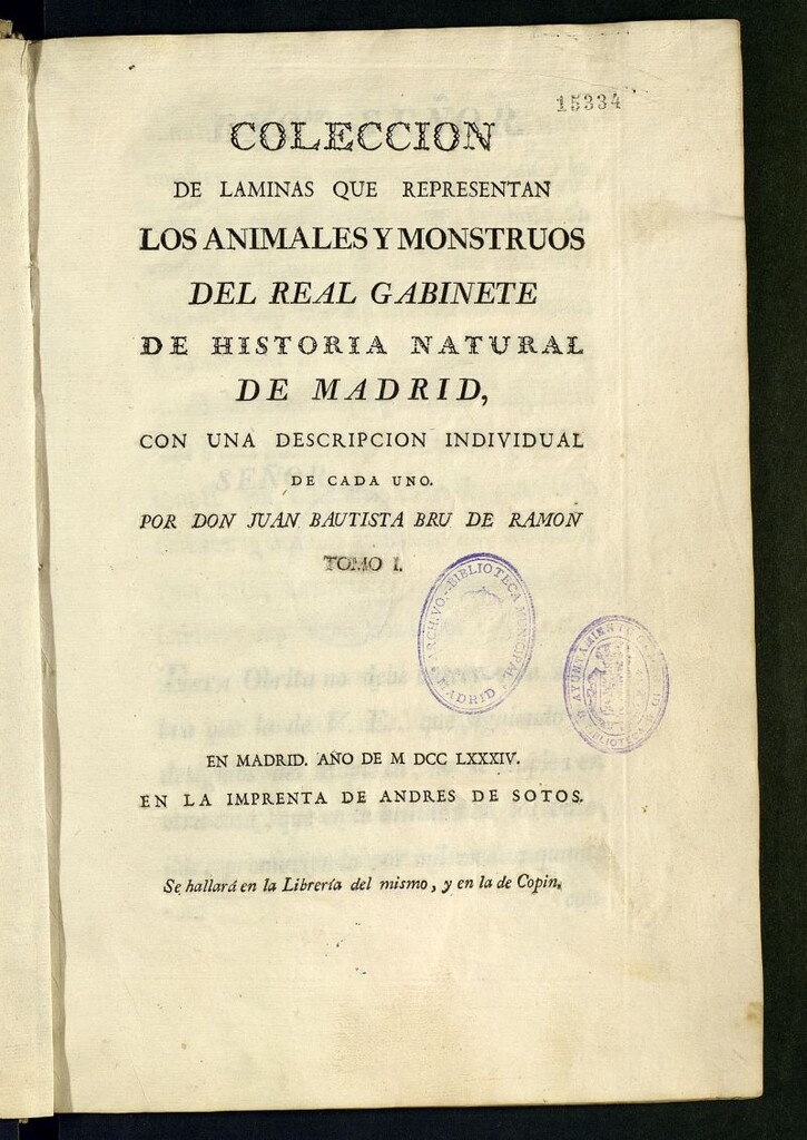 Miniatura de Coleccion de láminas que representan los animales y monstruos del Real Gabinete de Historia Natural de Madrid