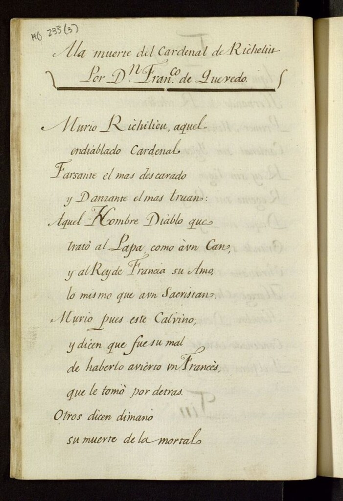 Miniatura de A la muerte del Cardenal de Richeliu