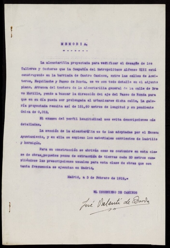 Miniatura de Construcción de alcantarilla para el Metropolitano Alfonso XIII en la Glorieta de Cuatro Caminos