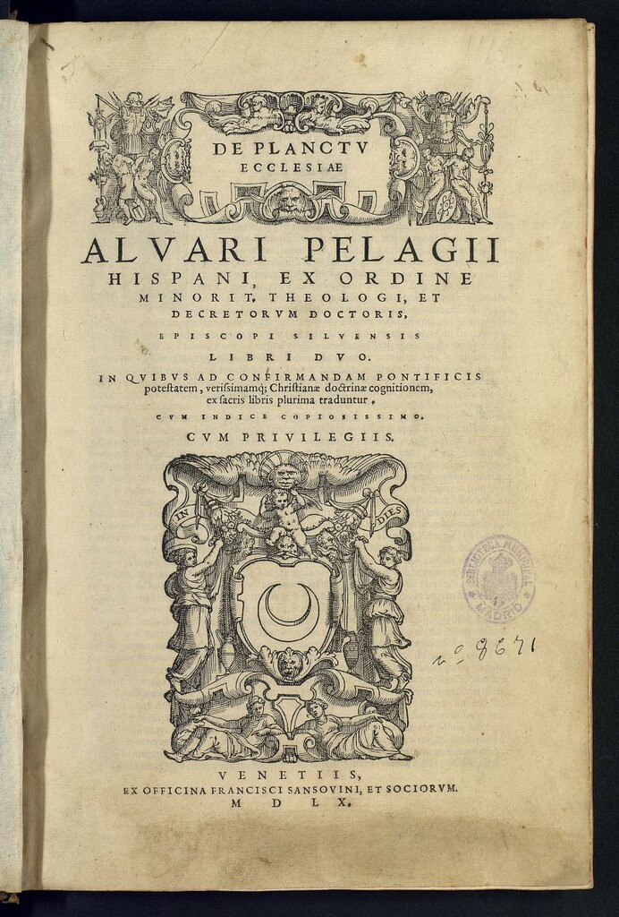 Miniatura de De planctu ecclesiæ : Alvari Pelagij ... ex ordine minorit