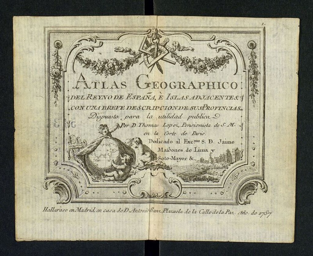 Miniatura de Atlas Geographico del Reyno de España, e Islas adjacentes, con una breve descripcion de sus Provincias