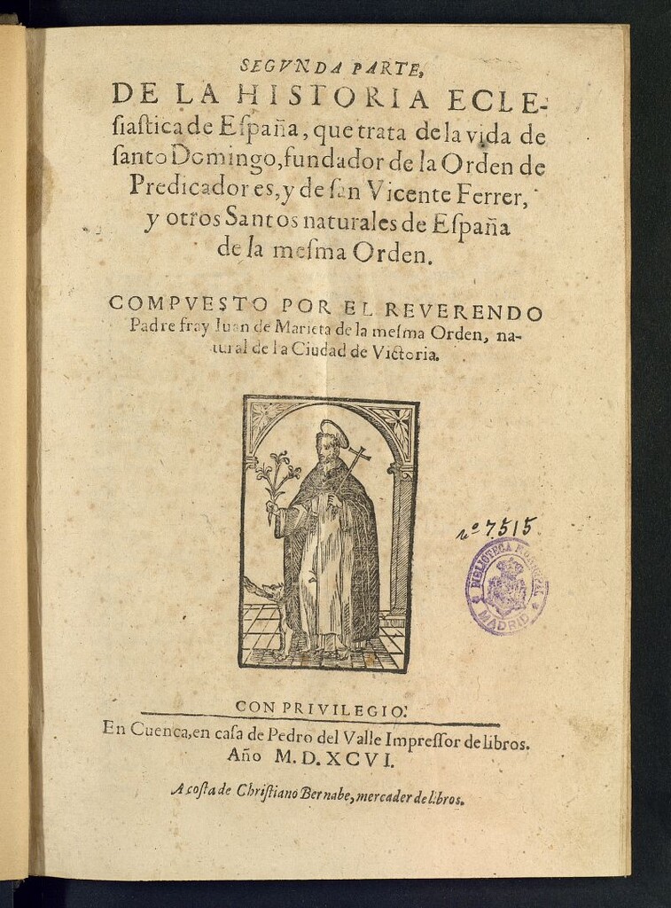 Miniatura de Historia eclesiastica de todos los santos, de España : Primera, Segunda, Tercera y Quarta parte. Volumen 2