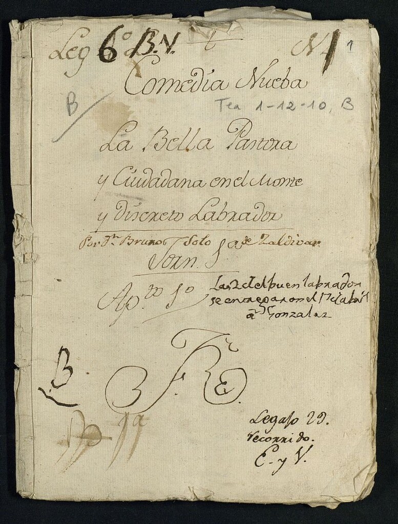 Miniatura de La bella pastora y ciudadana en el monte, y discreto labrador