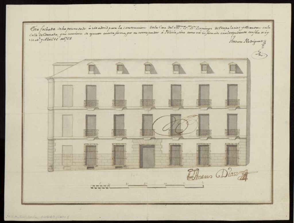 Miniatura de Plano de alineaciones del palacio de Domingo Trespalacios