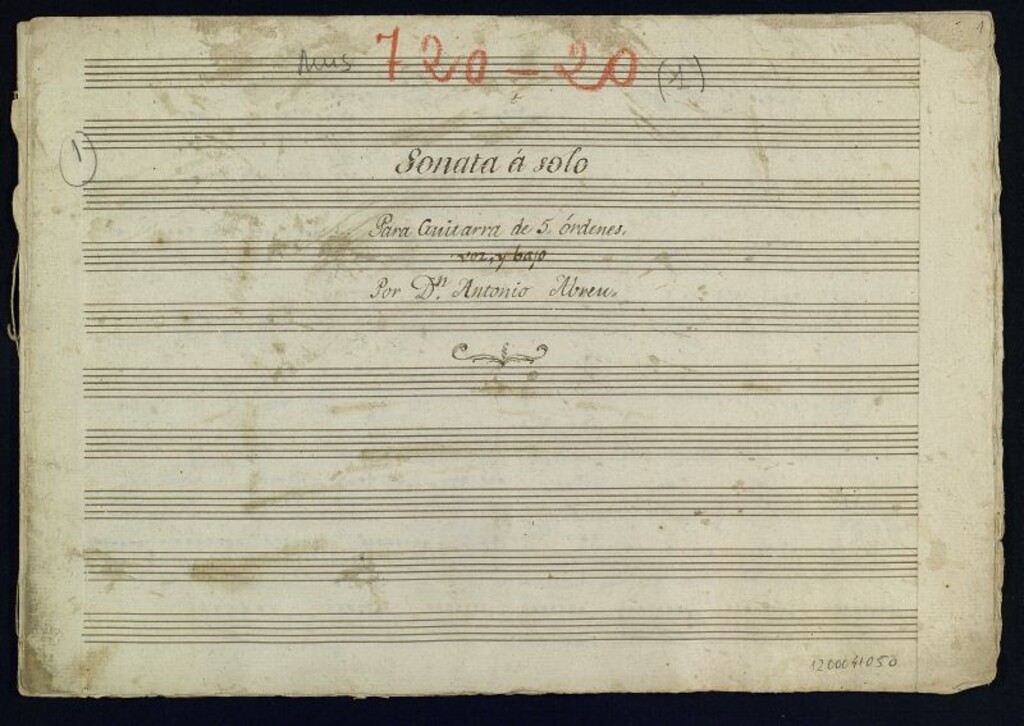 Miniatura de Sonatas, guitarra. nº 1