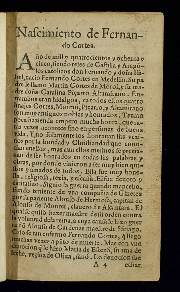 Miniatura de Historia de Mexico, con el descubrimiento de la nueua España, conquistada por...